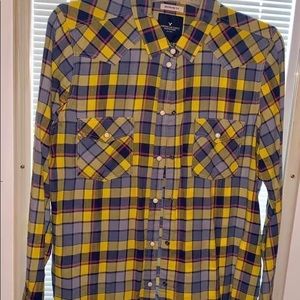 AE Yellow Flannel Shirt